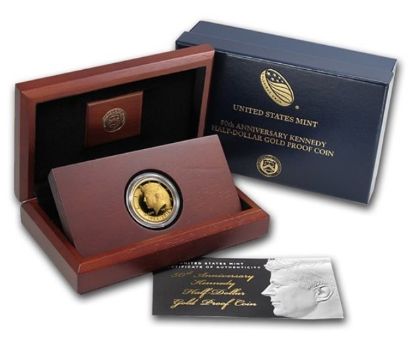 Picture of 2014-W 3/4oz Gold Kennedy Half Dollar Commemorative Proof (w/Box & COA)