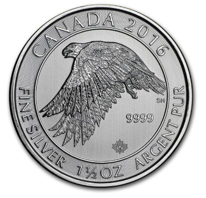 Picture of 2016 Canada 1.5 oz Silver $8 White Falcon BU