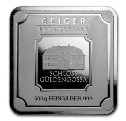 Picture of 500 gram Silver Bar - Geiger Edelmetalle (Original Square Series)