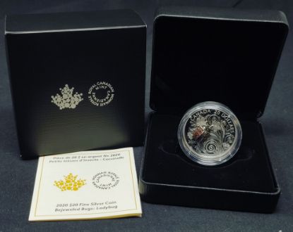 Picture of 2020 Canada $20 Proof 1oz Bejeweled Lady Bug Silver Coin Box/COA 