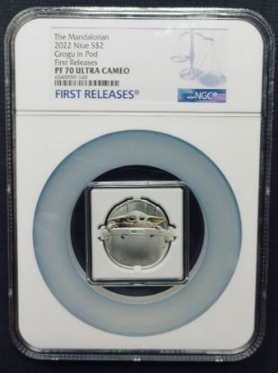 Picture of 2022 Niue $2 Proof The Mandalorian Grogu in Pod 1oz Silver PF70 Ultra Cam NGC 