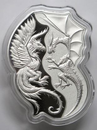 Picture of 2023 Soloman Islands $2 1oz Silver Phoenix V Dragon 2 Coin Set Box/COA 28408