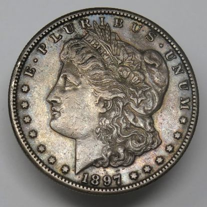 Picture of 1897-S Morgan Dollar $1 Toned AU 28474