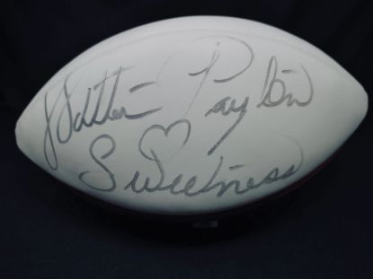 Picture of Walter Payton inscribed "Sweetness" Signed Wilson Football Chicago Bears  