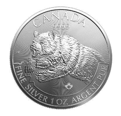 Picture of 2019 1 oz Canadian Predator Series Grizzly Bear BU