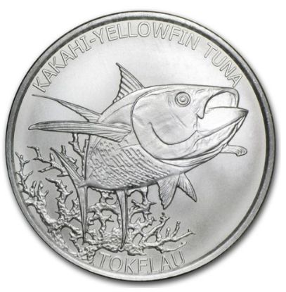 Picture of 2014 Tokelau 1 oz Silver $5 Yellowfin Tuna