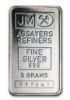 Picture of 5 gram Silver Bar - Johnson Matthey (Plain Reverse)