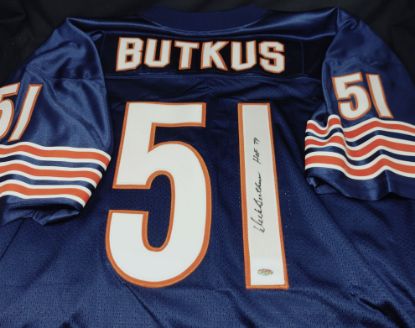 Picture of Dick Butkus Signed Chicago Bears Jersey