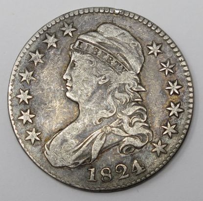 Picture of 1824 over Various Dates O-103 R-1 Capped Bust Half Dollar 50c 