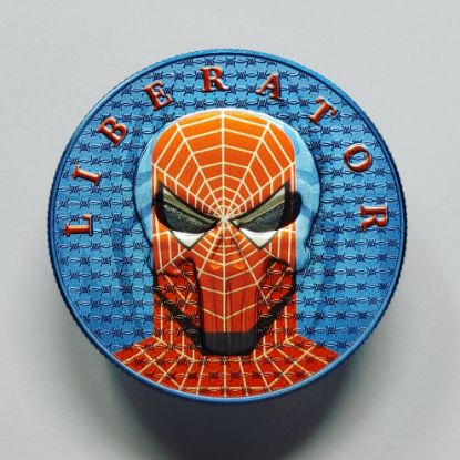 Picture of 2021 Dark Side Liberator 1 Soul 1oz Silver Spiderman Coin w/ Box 