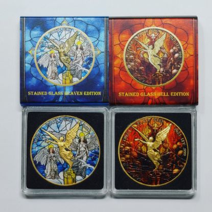 Picture of 2023 Mexico Libertad Stained Glass - Heaven & Hell 1oz Silver Coin Set of 2 